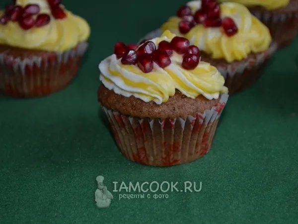 Фото блюда: Шоколадные капкейки с апельсиновой цедрой и кешью