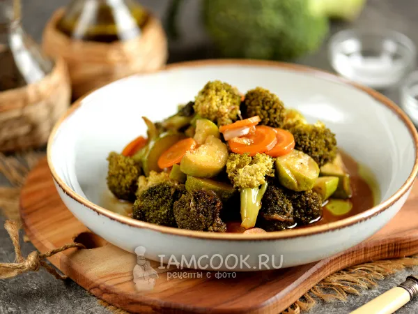 Фото блюда: Брокколи с кабачками в духовке