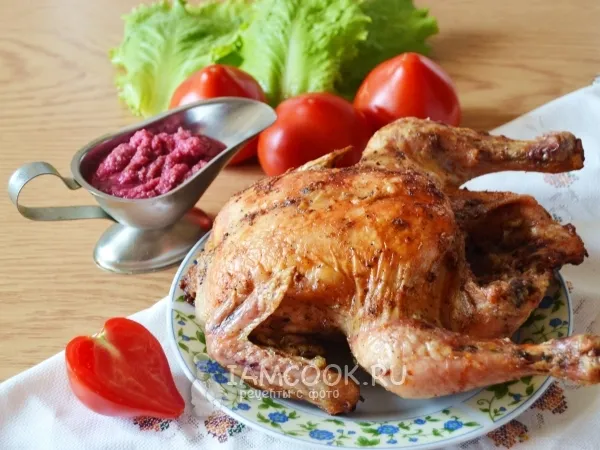 Фото блюда: Курица в майонезе с чесноком в духовке