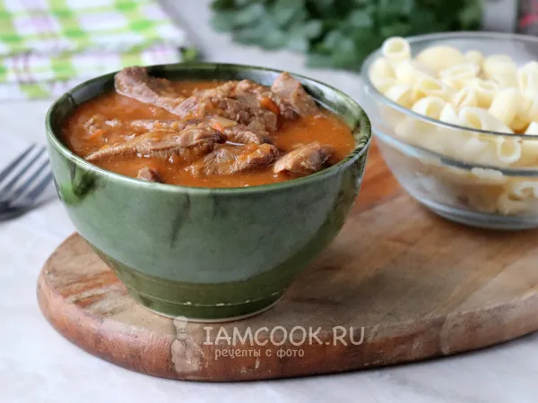 Фото готового блюда: Мясная подлива из говядины с томатной пастой