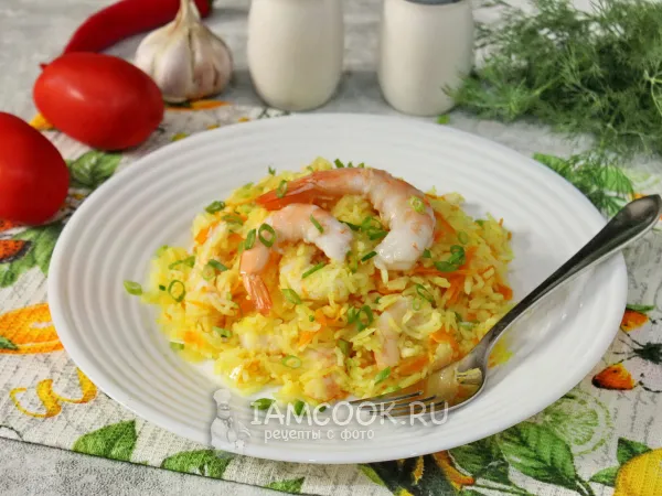Фото блюда: Карри с креветками и рисом