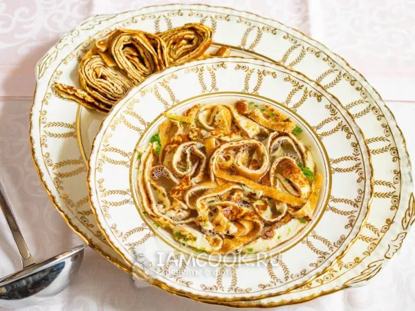 Фото готового блюда: Суп с блинами