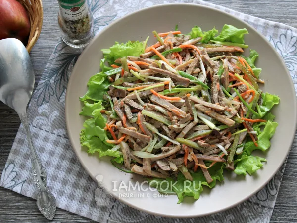 Фото блюда: Салат из куриной печени со свининой