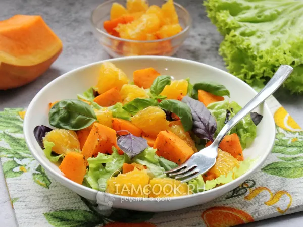 Фото блюда: Салат из тыквы с апельсинами