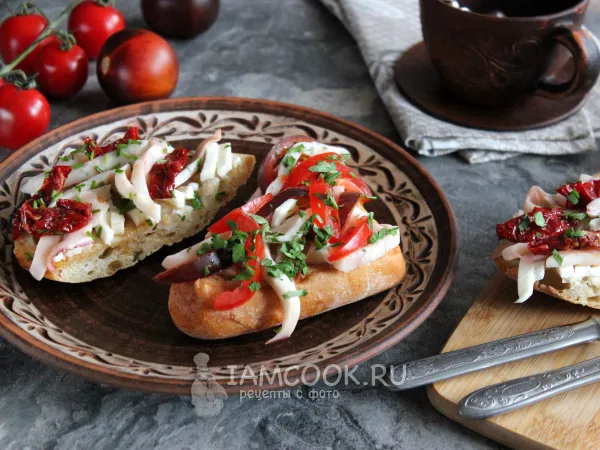 Фото блюда: Брускетта с кальмаром