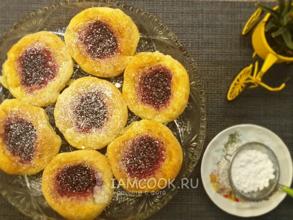 Фото готового блюда: Творожное печенье с джемом