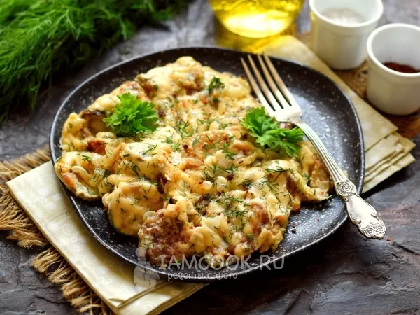 Фото блюда: Кабачки в сметане под сыром