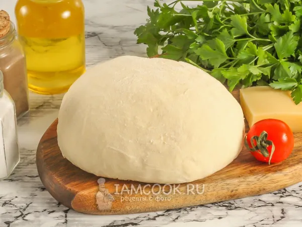 Фото блюда: Тесто для пиццы на ряженке (без дрожжей)