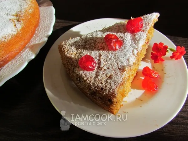 Фото блюда: Постный медовый пирог с сухофруктами