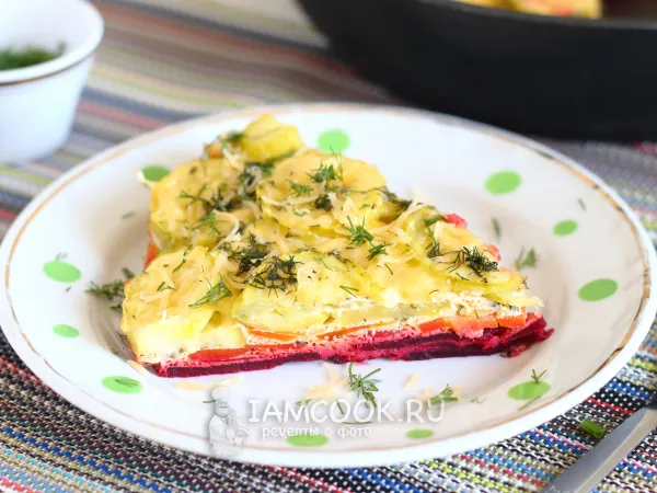 Фото блюда: Запеканка из свеклы, моркови и кабачков