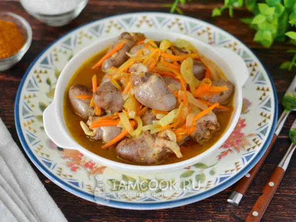 Фото блюда: Утиные сердечки на сковороде