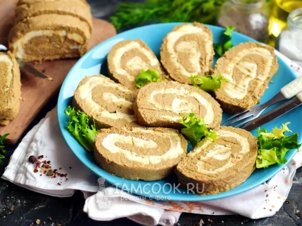 Фото готового блюда: Рулет из говяжьей печени со сливочным маслом