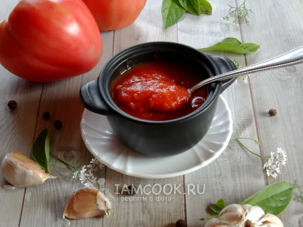 Фото блюда: Томатная паста с чесноком на зиму