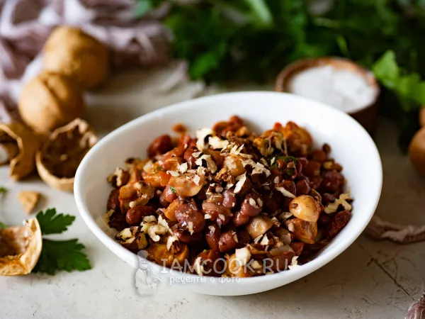 Фото блюда: Лобио с грибами и фасолью