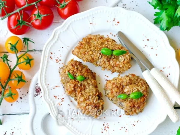 Фото блюда: Отбивные из говядины в овсяных хлопьях