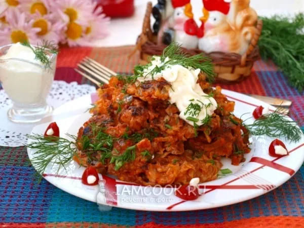 Фото блюда: Котлеты из капусты в томате