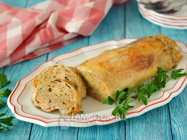 Фото блюда: Рулет из куриной кожи