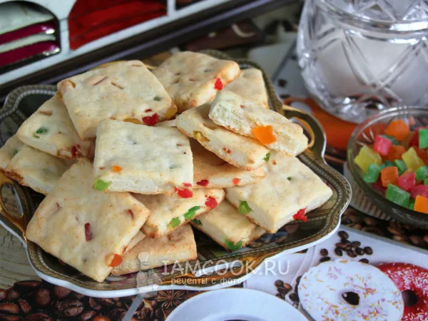 Фото готового блюда: Творожное печенье с цукатами