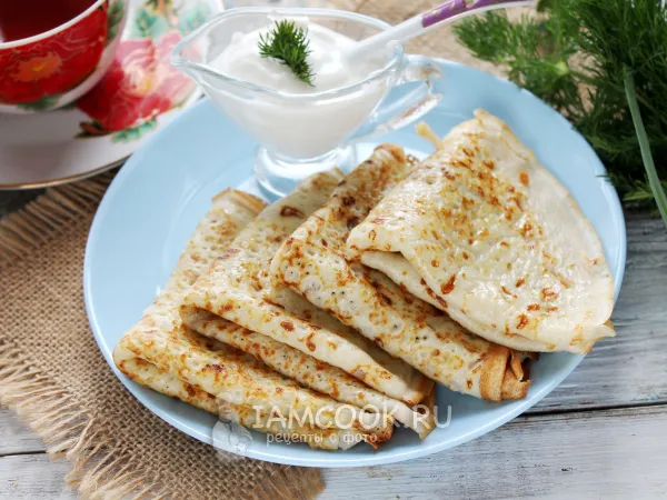 Фото готового блюда: Заварные сырные блинчики