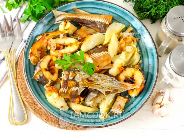 Фото блюда: Стерлядь с картошкой в духовке