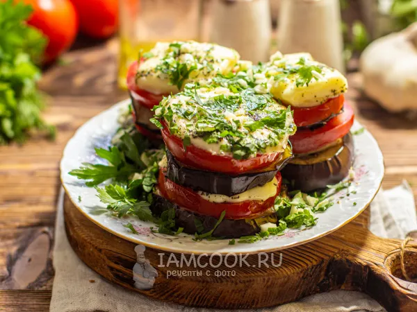 Фото блюда: Баклажаны с жареным адыгейским сыром