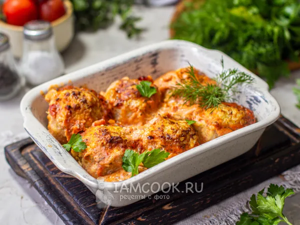 Фото готового блюда: Тефтели в соусе в аэрогриле