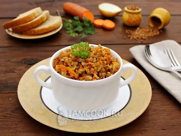 Фото блюда: Гречка с морковью и луком в мультиварке