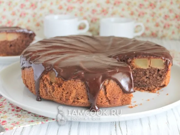 Фото блюда: Яблочный торт с миндалем и шоколадом