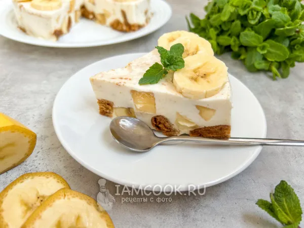 Фото блюда: Банановый торт с желатином без выпечки