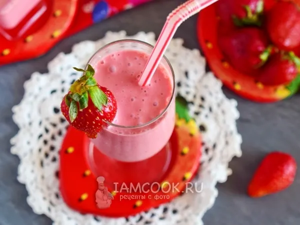 Фото блюда: Смузи с замороженной клубникой