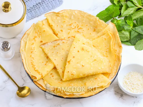 Фото блюда: Блины с кокосовой стружкой