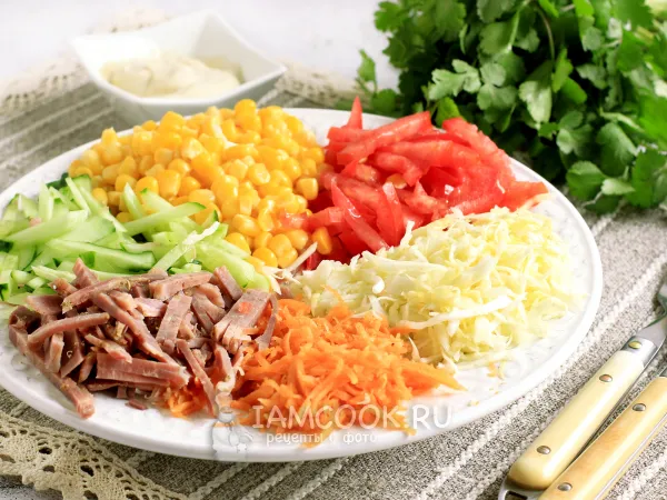 Фото готового блюда: Салат «Ромашка» кучками