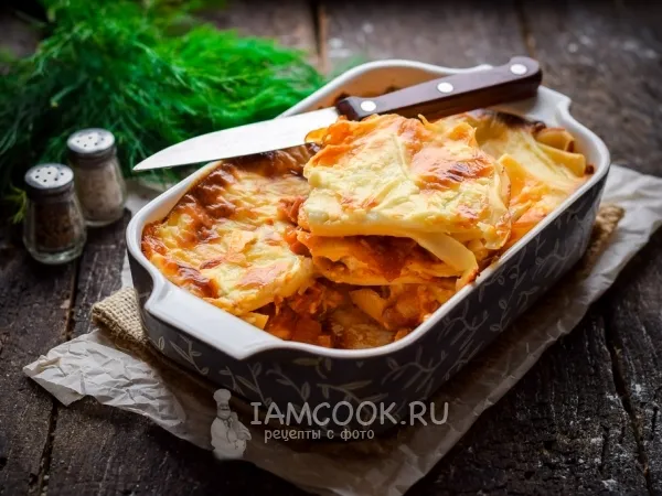 Фото блюда: Лазанья с ветчиной и сыром