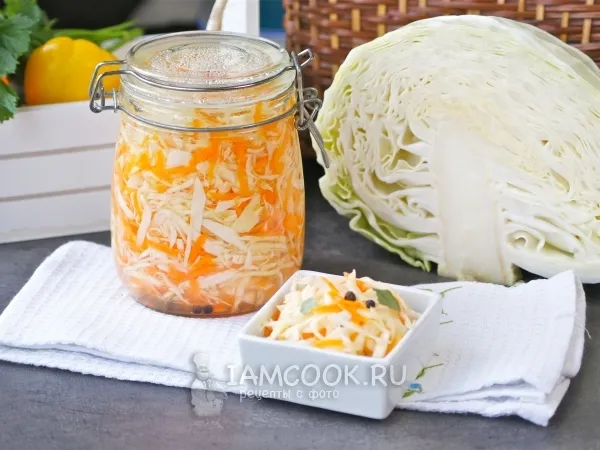 Фото блюда: Хрустящая капуста в рассоле с уксусом на зиму