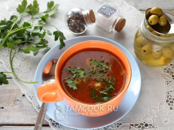 Фото готового блюда: Постная солянка с картошкой и грибами