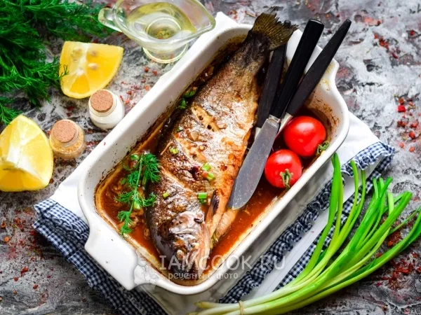 Фото блюда: Форель, запеченная в соевом соусе