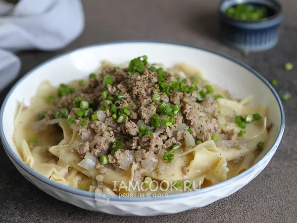 Фото блюда: Бешбармак с фаршем