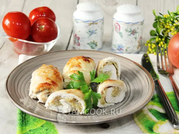 Фото блюда: Куриные рулетики с яблоком