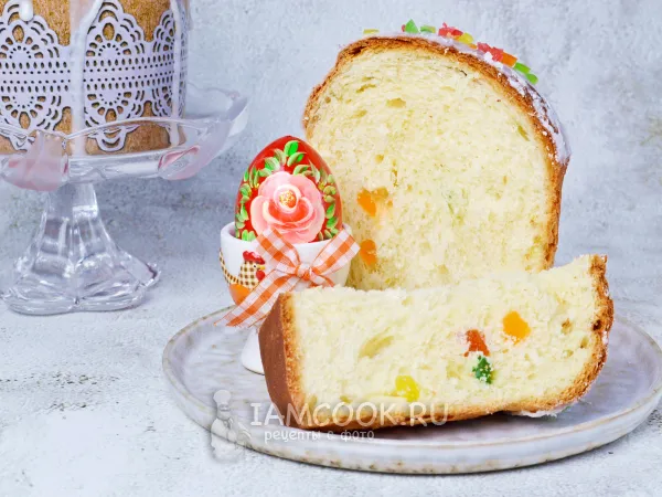 Фото готового блюда: Кулич без молока и сливочного масла