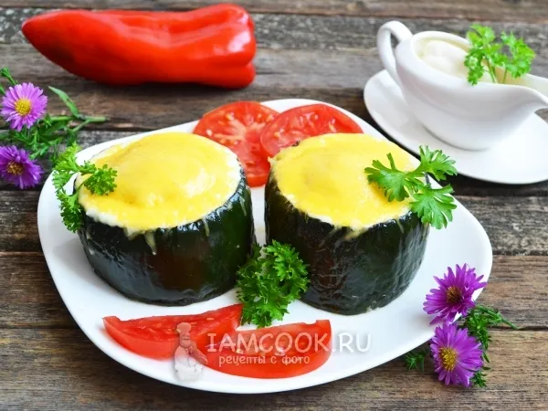 Фото блюда: Кабачки, фаршированные курицей