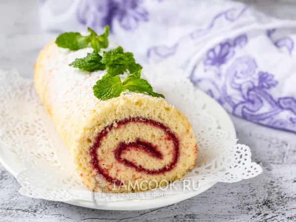 Фото блюда: Бисквитный рулет на молоке