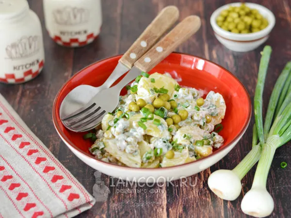 Фото блюда: Картофельный салат с зеленым горошком