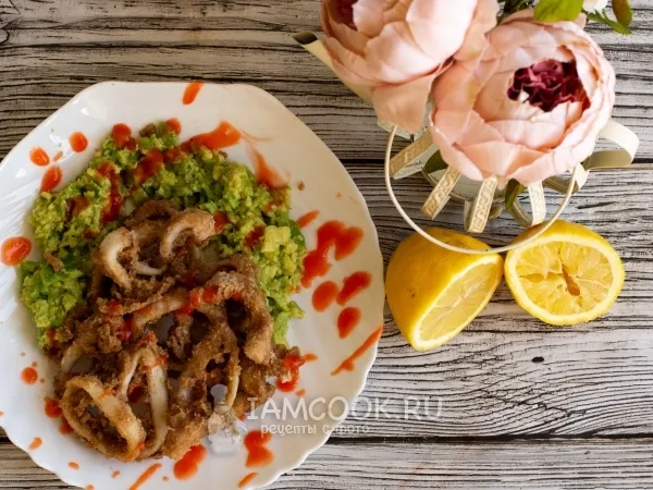 Фото блюда: Закуска из кальмаров с авокадо