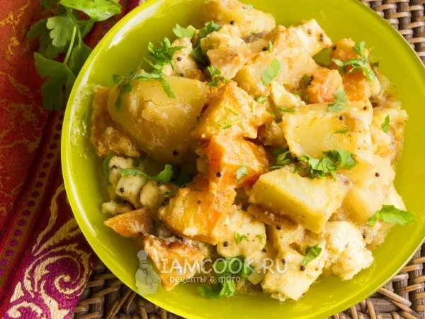 Фото готового блюда: Сабджи с картофелем и тыквой