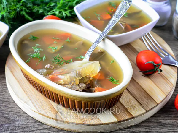 Фото готового блюда: Заливное из куриных желудков