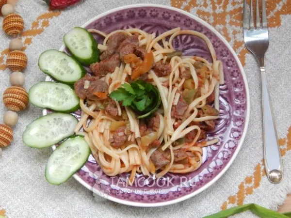 Фото блюда: Лапша с говядиной