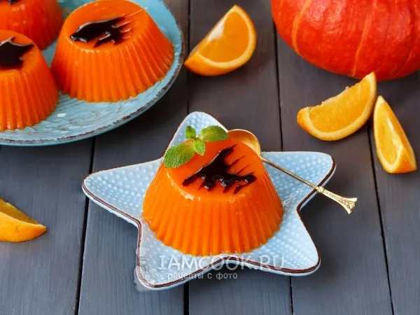 Фото готового блюда: Желе из тыквы с желатином