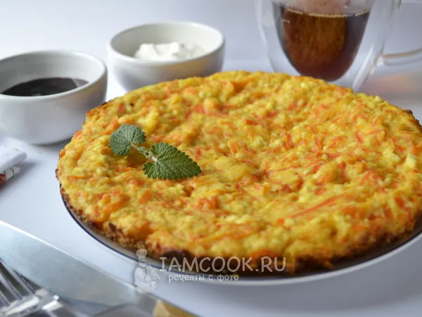 Фото блюда: Творожная запеканка с морковью в мультиварке