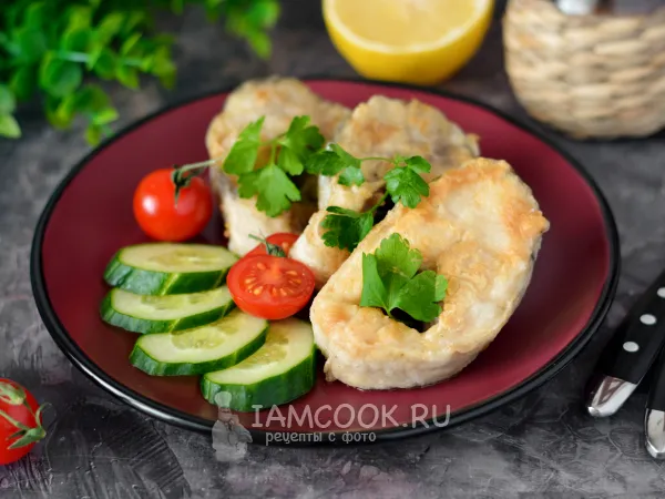 Фото блюда: Жареная пикша (в муке, на сковороде)