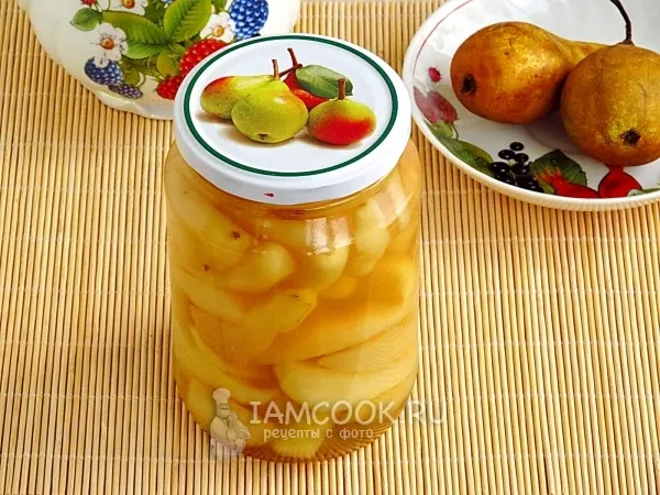 Фото готового блюда: Груши дольками в медовом сиропе